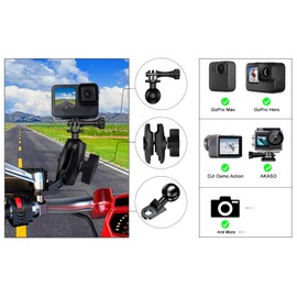Die Kombination aus 1-Zoll-Kugelkopf und Zweiloch-Verbindungsarm ist kompatibel mit RAM Mount, geeignet für Motorräder, Fahrräder usw. (S-L601215)