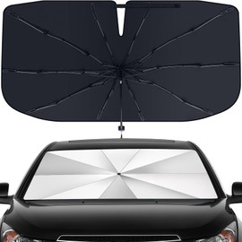 Windshield Sun Shade Umbrella - Foldable Car Window Shades, Reflective Car Sun Shade Windshield, Front Sun Shade for Cars Windshield for Hatchback, Truck, SUV, MPV (55"x31.5")