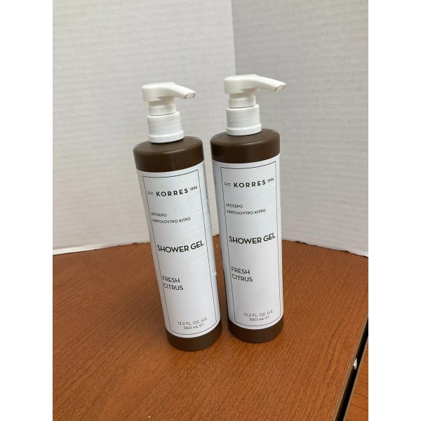KORRES LOT OF 2 Korres SHOWER GEL Fresh Citrus 12.2oz