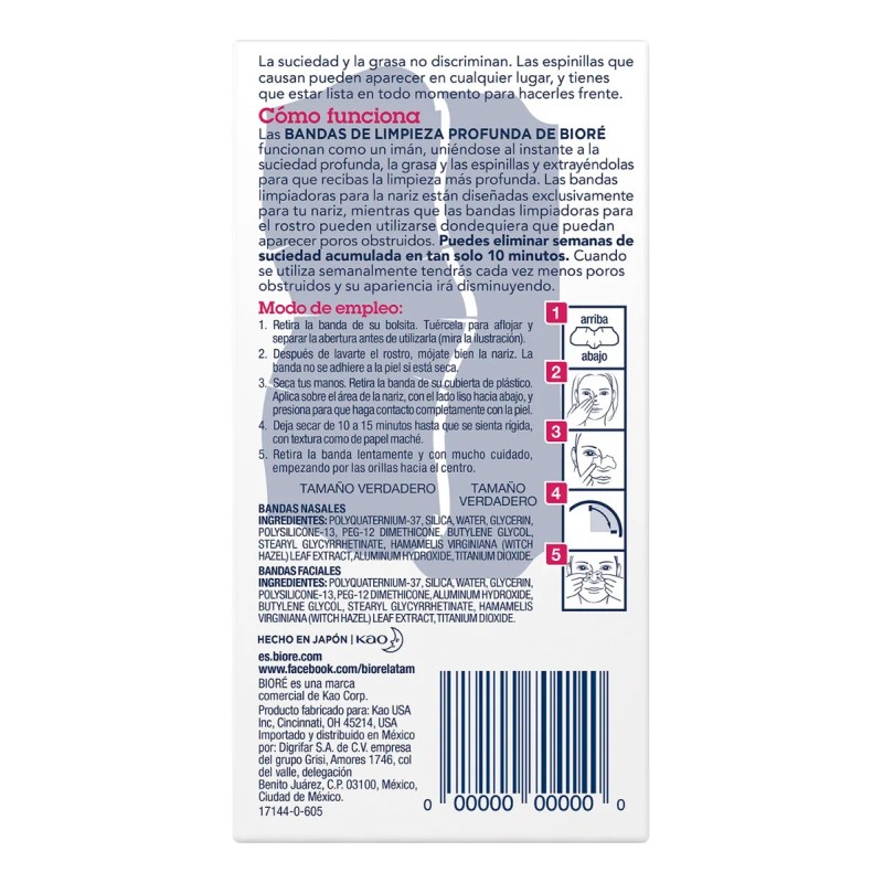 Bandas De Limpieza Profunda Combo 8 Ct, 4 Nariz+4 Frente