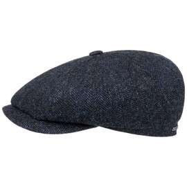 Stetson Hatteras Classic Wool Flat Cap Men Black-Blue 7 3/8
