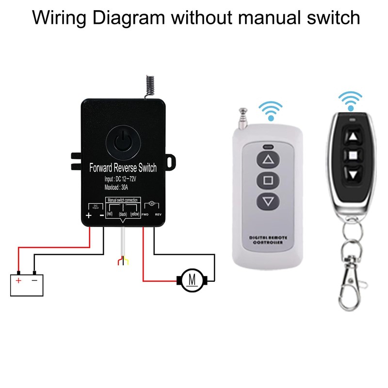 idealWIN DC 12V to 72V 30A Waterproof Remote Forward Reverse
