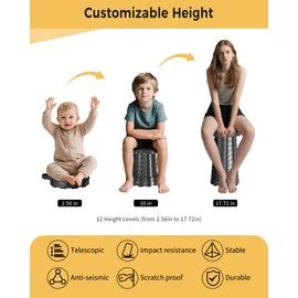 Upgraded 2PCS Collapsible Stool with Cushion & Waterproof Bag - 400lbs Heavy Duty Portable Folding Stool for Adults, Telescoping Camping Seat with Carrying Straps for Fishing Hiking Travel BBQ