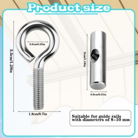 DONGZQAN Pack of 6 Piping Strips Hook Stopper, 8-10 mm Piping Strips Hooks, Piping Rail Accessories, Stopper for Piping Rail 8 mm Stainless Steel, Suitable for Caravans, Camping Tents