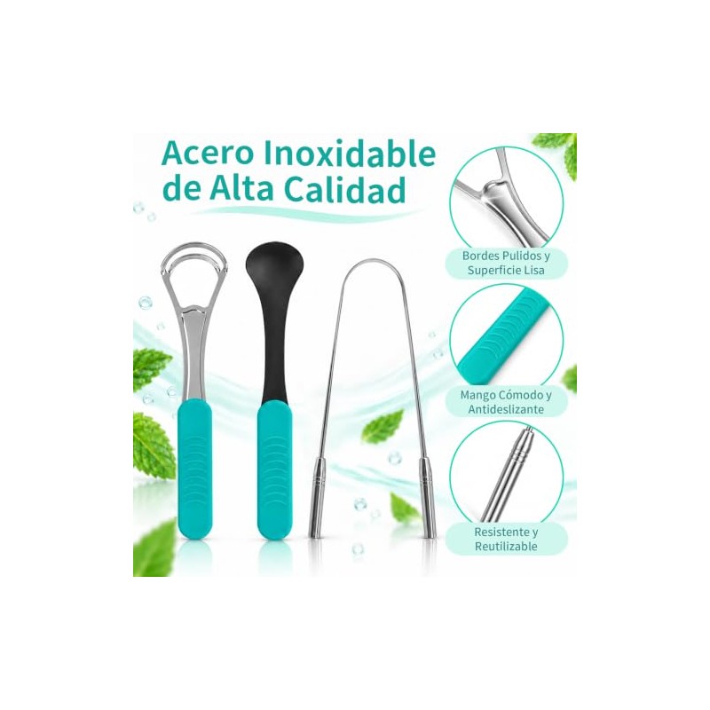 Janety Set de 3 Limpiador de Lengua, Raspador de Lengua