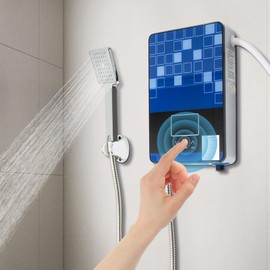 Electric Water Heater Tankless, 4500W 110V Instant Shower Heater with LED Screen Display for Bathroom Bathtub RV Whole House Shower w/Overheating Protection, Water Heater 86-131°F