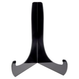 Plymor Black Acrylic 60-Degree Angle Easel with Shallow Support Ledges, 15" H x 10.75" W x 9" D (6 Pack)