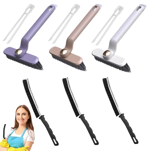 Alluring Pack of 6 Multifunctional Rotating Joint Cleaning Brush, Split