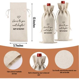 Funny Retirement Gifts for Woman Men Retirement Wine Gifts Bag Happy Retirement Party Decorations Retired Gifts Leaving Gifts for Coworkers Boss Here's to Your Next Chapter Happy Retirement