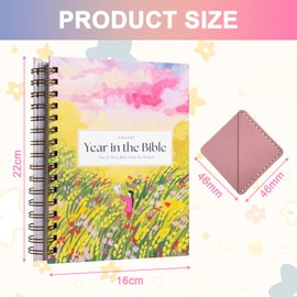 Bible Study Journal A Beautiful Year in the Bible for Women Female 52 Weeks Bible Study Book with Leather Diamond Bookmark Bible in a Year Study Guide Gifts for Christians