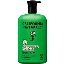 California Naturals Super Moisture Body Wash, Gentle Shower Gel Cleanser for Dry, Sensitive Skin, Moisturizing & Hydrating, Natural, Vegan, Paraben & Sulfate Free Body Moisturizer, 16.5 fl oz