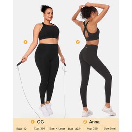 VFUS High Impact Sports Bras for Women Zip Front Adjustable Straps Full Support Bra for Plus Size (X-Large, Black)