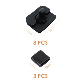 TYFGRT 8 Replacement Rubber Bands for Hot Air Fryer, 3 Square Protective Covers, Accessories for Hot Air Fryer, Rubber Feet for Hot Air Fryer, Rubber Buffer for Hot Air Fryer