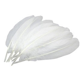 100 PCS 6-8 Inch White Natural Goose Feathers Decorations Materials for DIY Flowers Wings Art Crafts Wedding Party Clothing Bag Dream Catcher Shuttlecock