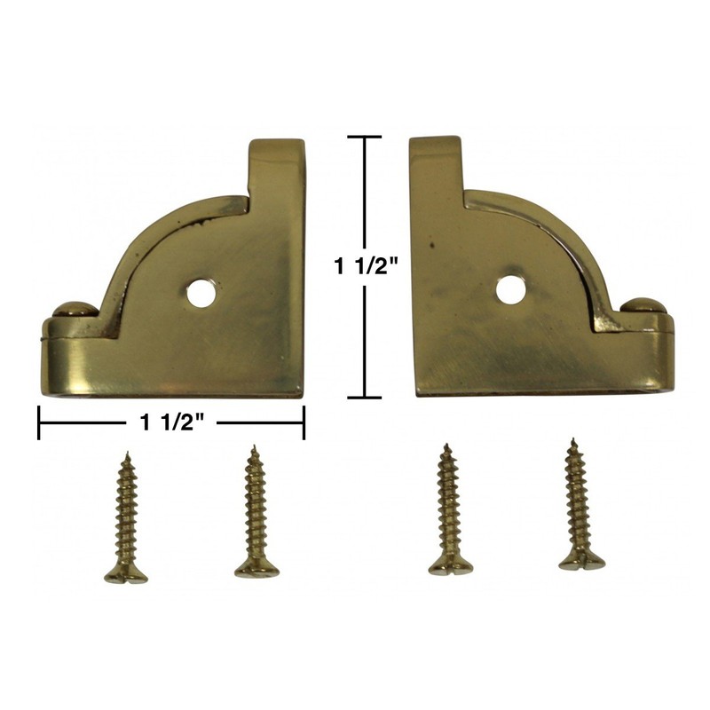 Pair Carpet Stair Rod Brackets Solid Brass Swivel Hinge |
