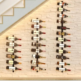 Wall Wine Rack for 24 Wine Bottles, DIY Detachable Wall Mount Wine Rack, Wine Storage Organizer Display Holder Used As One or Four, for Kitchen, Dining Room, Bar, Wine Cellar(12 Bottles * 2PCS)
