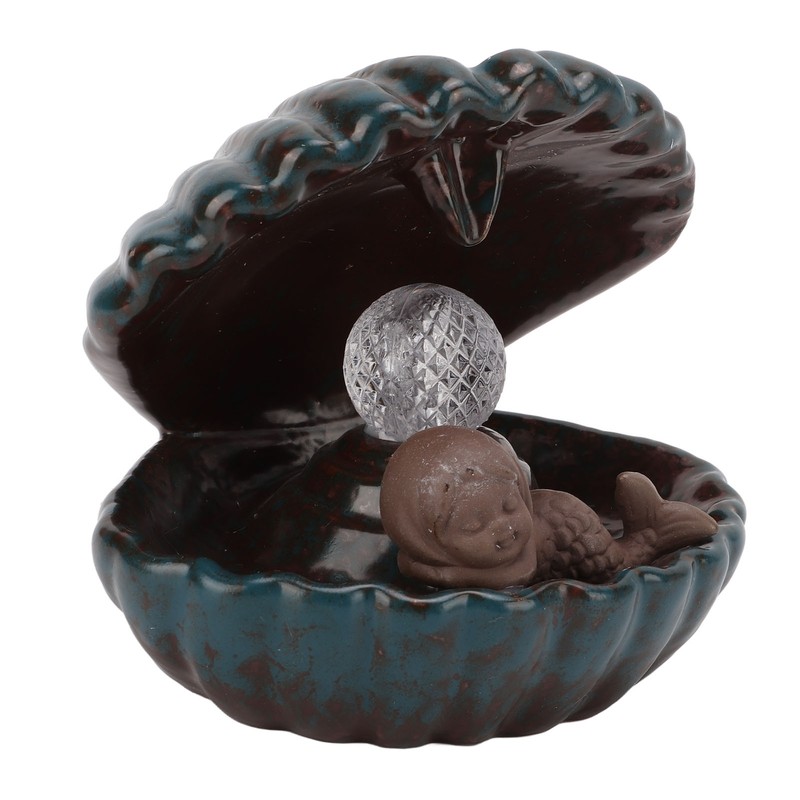 Incense Holder European Style Shell Shape LED Lamp Backflow Aromatherapy