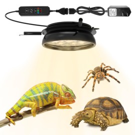 ALANTOP 6in Adjustable UVB/UVA Reptile Light with Timer & Dimmer - for Reptiles for Rainforest & Desert Reptile, Python, Turtles, Bearded Dragon Light