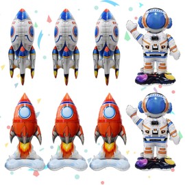 Space Balloons,Birthday Decorations – 8PCS Outer Space Foil Balloons Set, Includes Astronaut, Rocket, and Spaceship Balloons, Durable and Reusable-Themed Parties and Celebrations