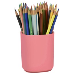Acrimet Jumbo Pencil Holder, Pen Cup, Caddy Super-Sized Desktop Organizer for Students, Artists and Professionals (Plastic) (Solid Pink Color)