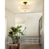 AUTELO Black Semi Flush Mount Ceiling Light, 3-Light 18" Flush