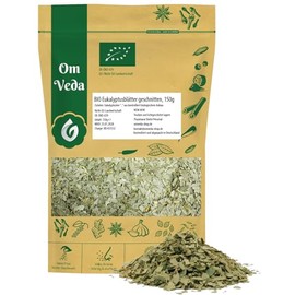 Organic Eucalyptus Leaves Cut | Dried Eucalyptus Leaf Tea | Natural and Aromatic | Perfect for Tea, Infusions and Herbal Mixtures | No Additives | OmVeda (150g)