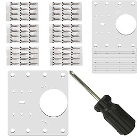 12 Piezas Bisagras para puertas de cocina, Placa De Reparación De Bisagras De Gabinete, Kit de Placa De Reparación De Bisagras Para Armarios, con Tornillos y Destornillador para Muebles, Estantes