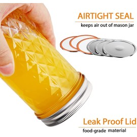 SKERYBD 100-Count Canning Lids, Wide Mouth Mason Jars Lids for Ball/Kerr Jar, Large Mouth and Split-Type ( Only Lids)