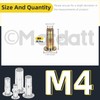 Mardatt 26Pcs M4 Multi-Grip Rivet Nut Zinc-Plated Flat Head Shank