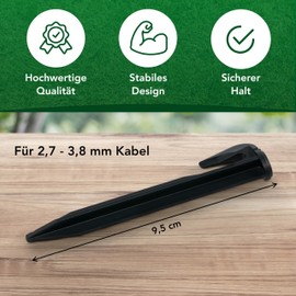 G greengrass tools Hook Pegs for Robotic Lawnmower Cable Pegs Wire Attachment Earth Anchor - Shatterproof Reinforced - Compatible with Husqvarna, Gardena, Worx, Robomow, Yard Force, Bosch, Pieces: 50