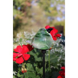 SPI Set of 3 Glass Birds 18 in H Stakes - Blue, Green, Red