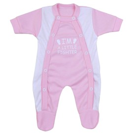 BabyPrem Premature Baby Sleepsuit Little Fighter Clothes 1 - 7.5lb PINK PREM 3