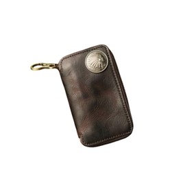 Akuihizo Leather Mini Medieval Pouch Keychain, Change Holder,Coin Organizer, Leather zipper Pouch Coin/Card Case Wallet for Men & Women, Coffee color, Pouch