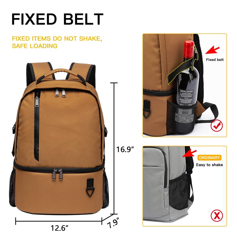 TUGUAN Insulated Cooler Backpack 38 Cans Leakproof Cool Bag Rucksack