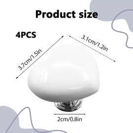 4PCS Toilet Flush Button White Toilet Heart Button Flush Heart Shaped Toilet Button Pusher Creative Press Toilet Heart Button Aid Water Tank Push Press Flush Replacement for Home Bathroom Decor