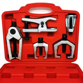 5pcs Front End Service Tool 5-in-1 Ball Joint Separator, Pitman Arm Puller, Tie Rod Set for Service, Splitter Removal Kit