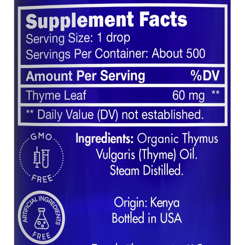 Organic, Thyme Essential Oil, Food Grade – 100% Pure, Thyme