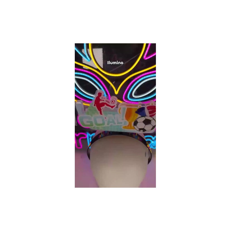 3 Diademas Led Fútbol Mundial Gol Fiesta Batucada Multicolor