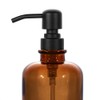 Thick Amber Glass Jar Soap Dispenser with Matte Black Stainless