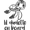 Lil Dude (or Dudette) on Board Turtle Vinyl Decal Sticker