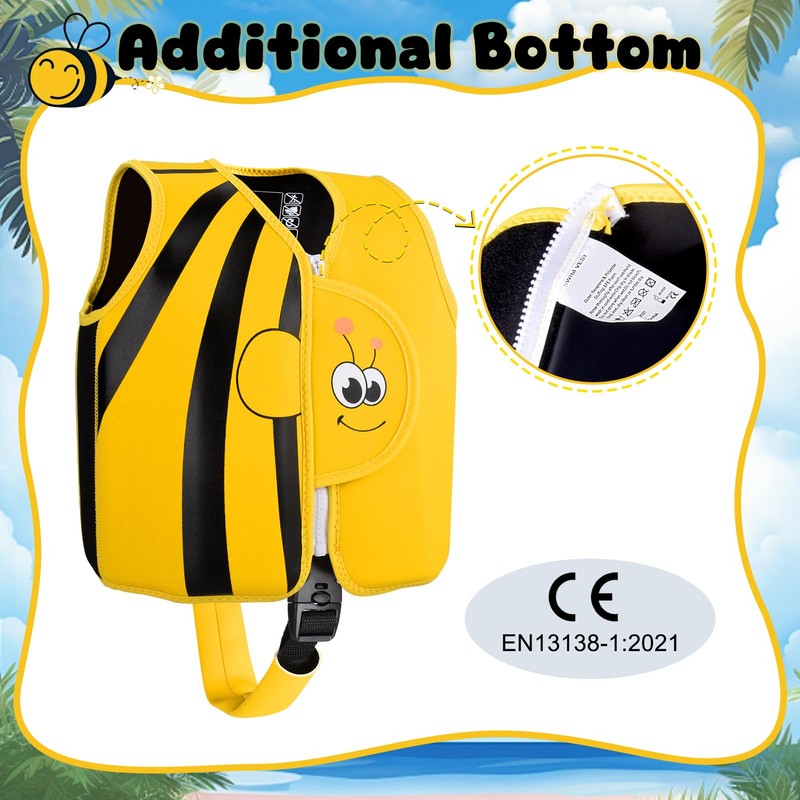 Fuqiduo Children's Life Jacket Neoprene & EPE with Adjustable Crotch
