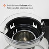 JS Gourmet 1500ml Glass Tea Pot with Infuser and Lid,