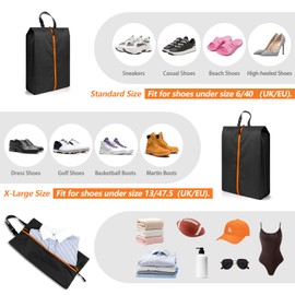 CANBOX Shoe Bags for Travel, 2 PCS Water Resistant Nylon Shoe Pouch with Portable Buckle Handle, Machine Washable Shoe Storage Organizer for Fitness, Home Use