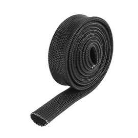 A ABSOPRO Fiberglass Heat Wire Shield Sleeve Heat High Temp Shield Adjustable Heat Shield 3.2ft 10mm 3/8" Black for Car Wire Protection Item Replacement