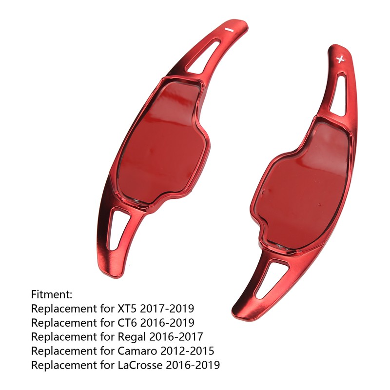 2pcs Steering Wheel Shift Paddle Extension Red ABS Replacement for