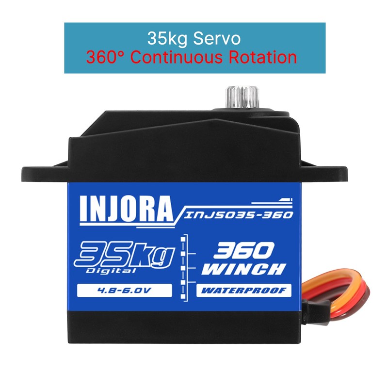INJORA 35KG Digital Servo Waterproof 360° Rotation and 25T 8mm*16mm