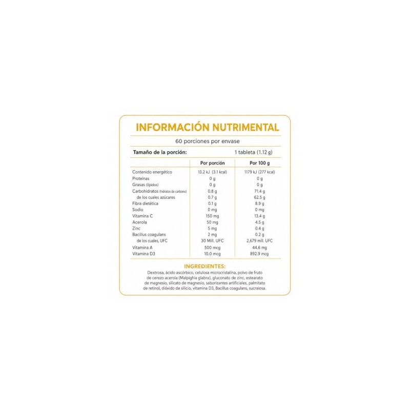 Complex Acerola – 60 Tabletas Masticables | 1 Tableta al