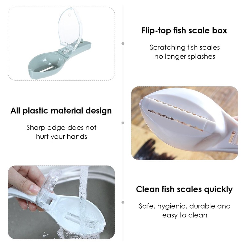 3 Pieces Fish Scale Scraper, 3 Hooks, Fish Scale Remover,