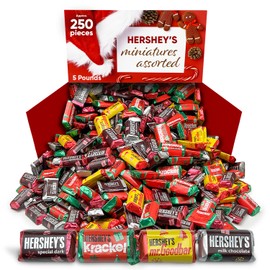 Chocolate Candy Miniatures Bar Assorted Christmas - 5 pounds approx 250 pieces Individually Wrapped - Mix of Milk Chocolate, Dark Chocolate, Goodbar, Krackel, & more