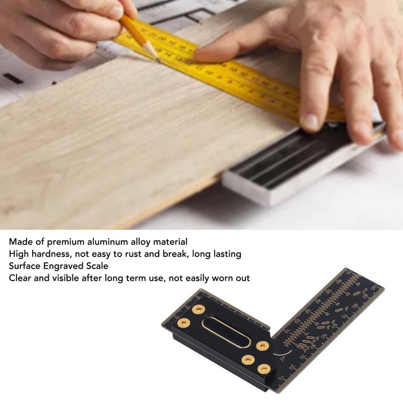 100mm Woodworking Scriber L Shape Square Ruler Aluminum Alloy Carpenter